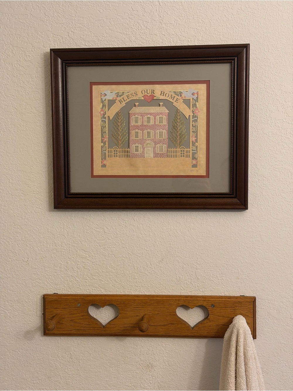 Vintage Designs With Scissors Scherenschnitte Framed Art titled "Bless Our Home”